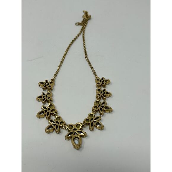 J Crew Gold Tone Statement Necklace with Clear Stones - Picture 16 of 16